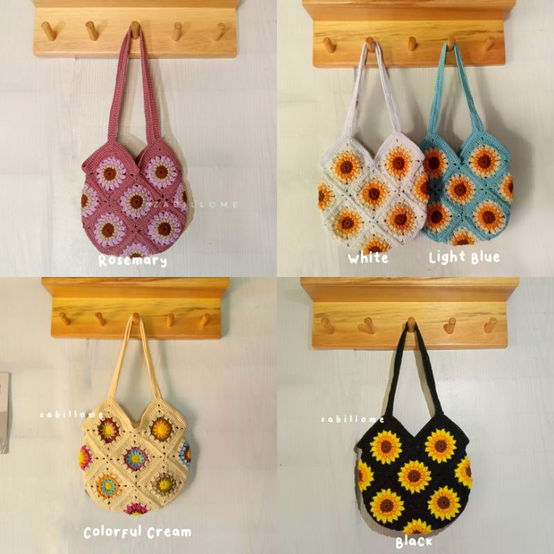 Jual Zabillome Crochet Granny Square Bag Totebag Rajut Handmade Tas