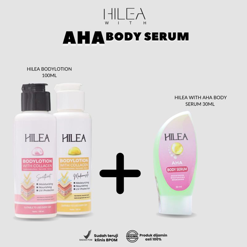 Jual BODY SERUM AHA + HILEA BODYLOTION 100 ml 2pcs Shopee Indonesia