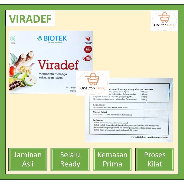 Jual Viradef - Membantu Menjaga Kebugaran Tubuh - Isi 30 kapsul ...