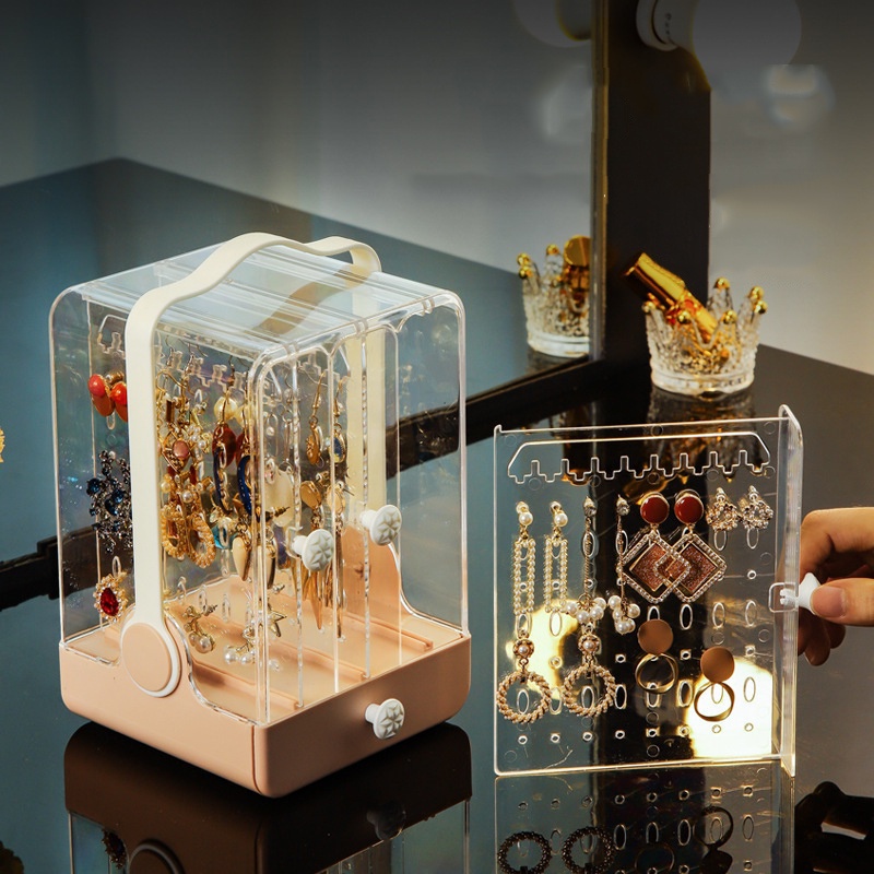 Jual Rak Perhiasan Anti Debu Rak Anting Aksesoris Wanita Acrylic Tempat ...