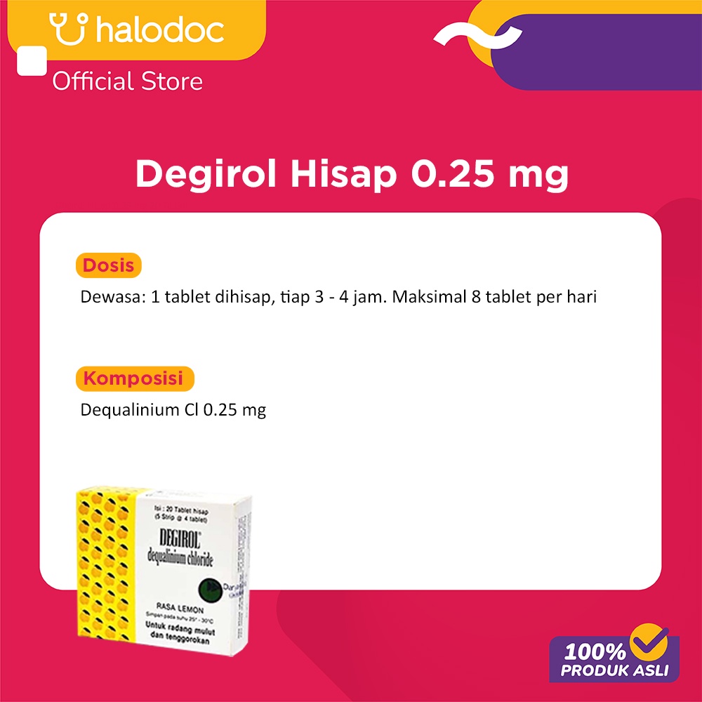 Jual Degirol Hisap 0.25 mg 20 Tablet | Shopee Indonesia