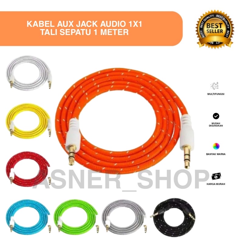 Kabel Audio 1X1 Cable 1x1 Jack audio Tali sepatu 1 meter