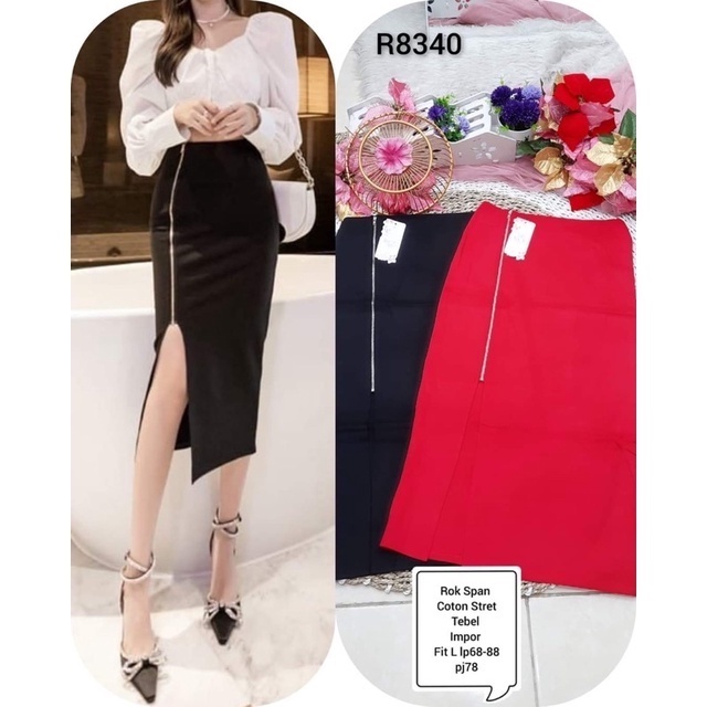 Jual MS 8340 8330 8320 Rok Span pencil skirt rok panjang lebih dr