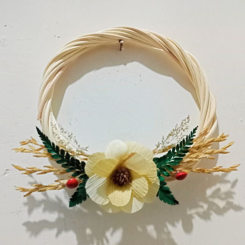 Jual ring rotan / ring rotan hias rangkaian bunga rustic / rangkaian ...