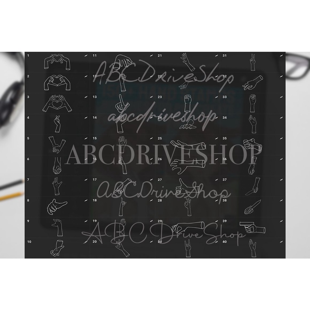 Jual Procreate Brush - 150+ Procreate Hand Stamps Brushes | Shopee ...