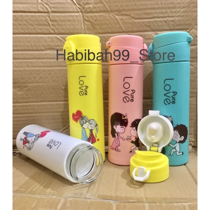 Jual Botol Minum Kaca Pure Love Kancing Ml Shopee Indonesia