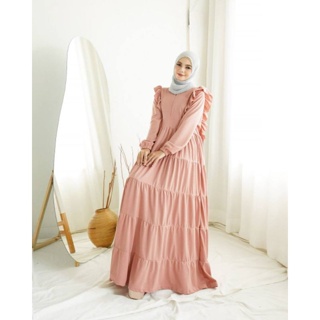 Jual Gamis Ruffle Laela Pastel Busui Friendly Fashion Wanita Muslimah |  Shopee Indonesia