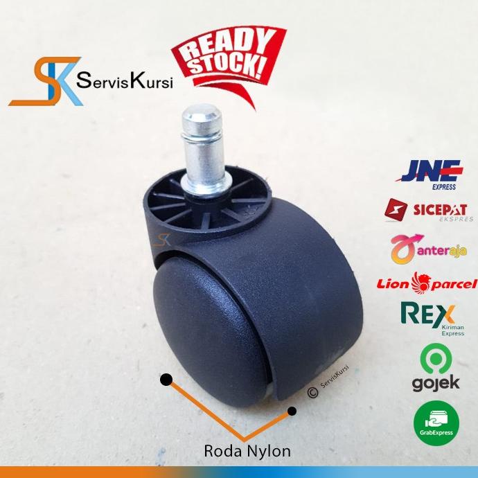 Jual Roda Kursi Kantor Nylon Tancap Hitam Krg Shopee Indonesia