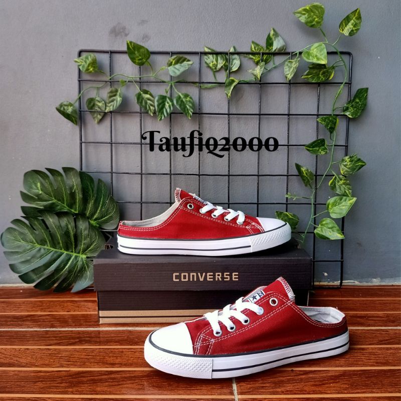 Jual Sepatu Converse All Star Sneakers Combinasi Warna Merah Maroon Shopee Indonesia