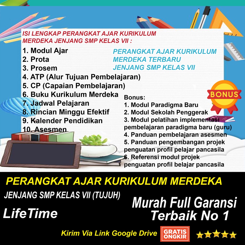 Jual PERANGKAT AJAR KURIKULUM MERDEKA JENJANG SMP KELAS VII (TUJUH) Dan ...