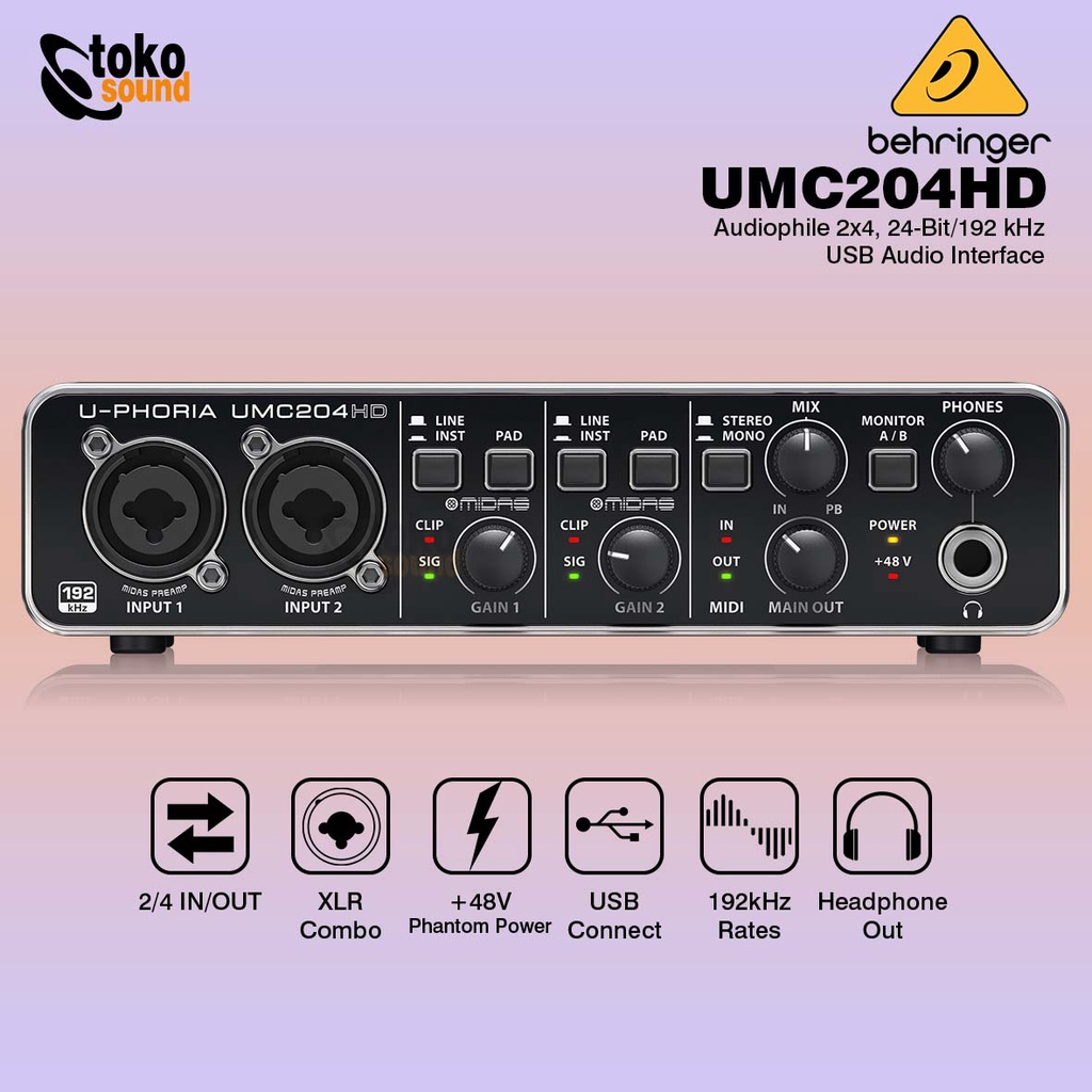 Jual Behringer UMC204HD UPhoria 2x4 USB Audio Interface Shopee Indonesia