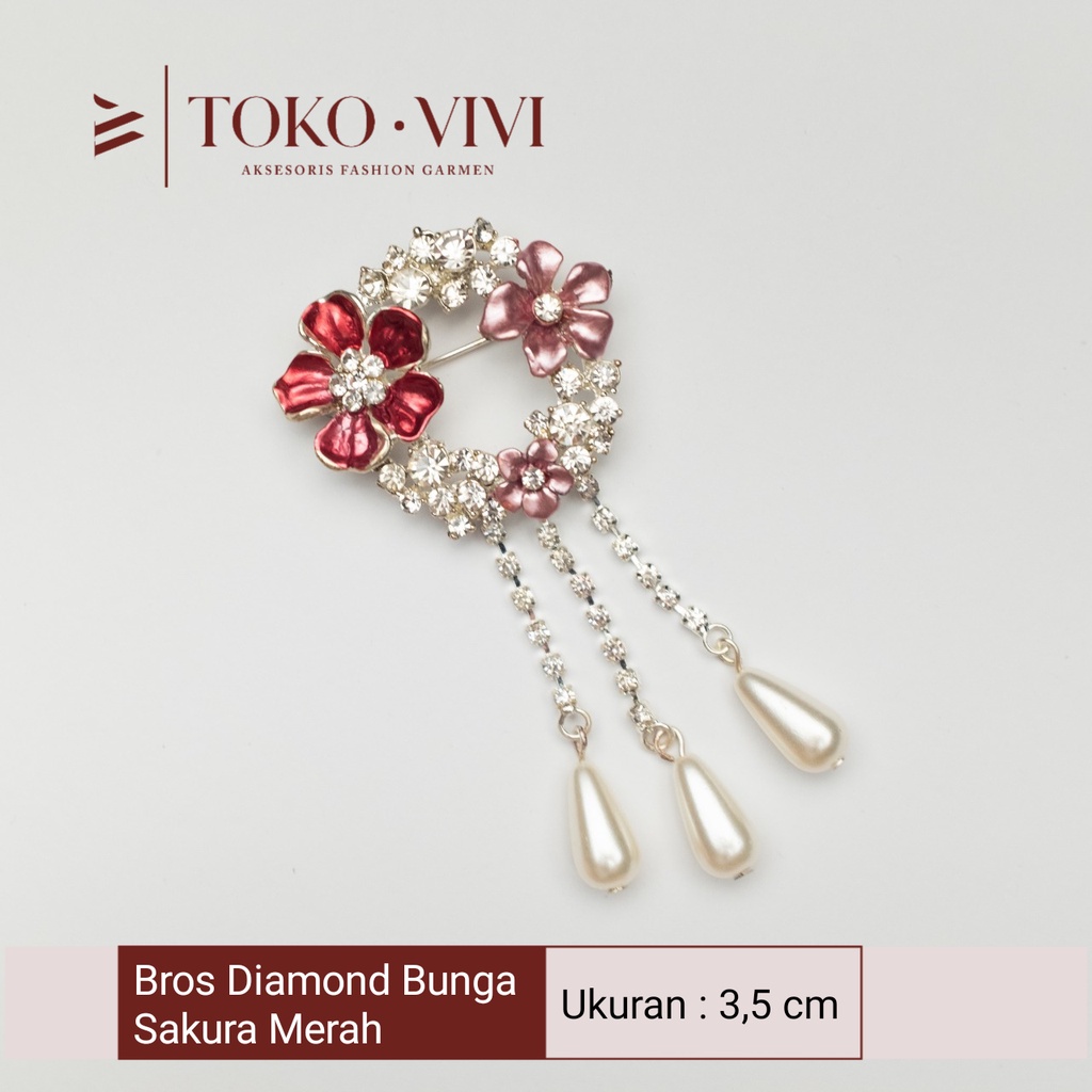 Jual Vivi Bros Diamond Bunga Sakura Bandul Mutiara (3.5 cm) | Shopee ...
