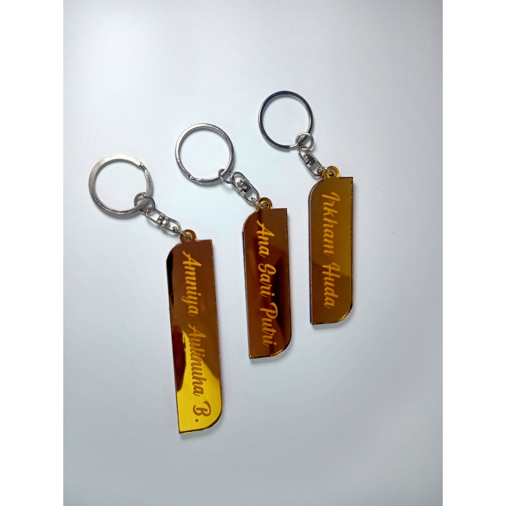 Jual Custom Gantungan Kunci Ganci Mirror Keychain Grafir Nama Ganci ...