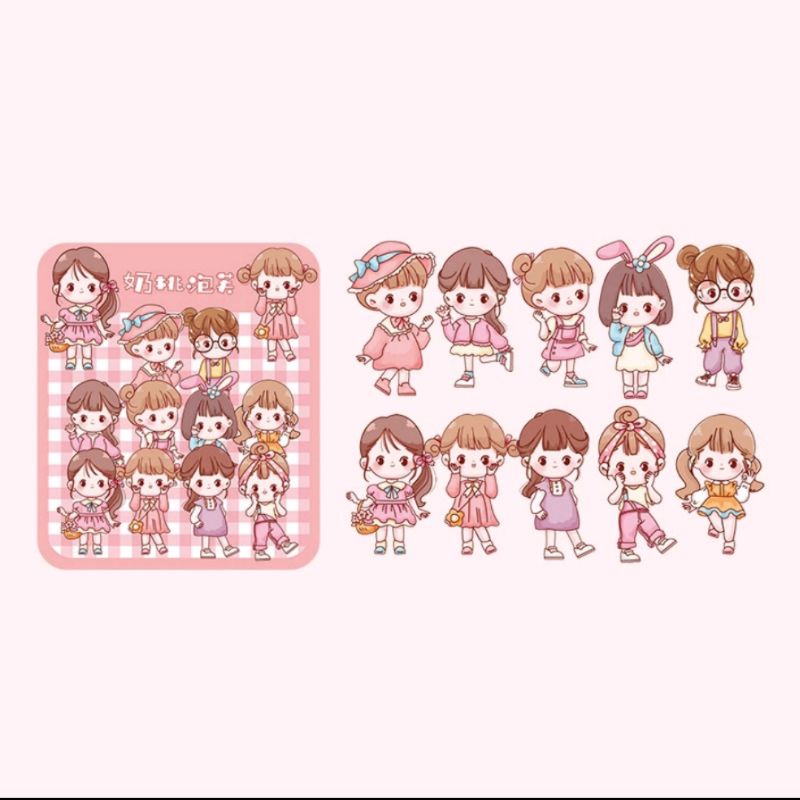 Jual 40PCS Sticker Motif Kartun Anak Perempuan/Sticker/DIY/Jurnal ...