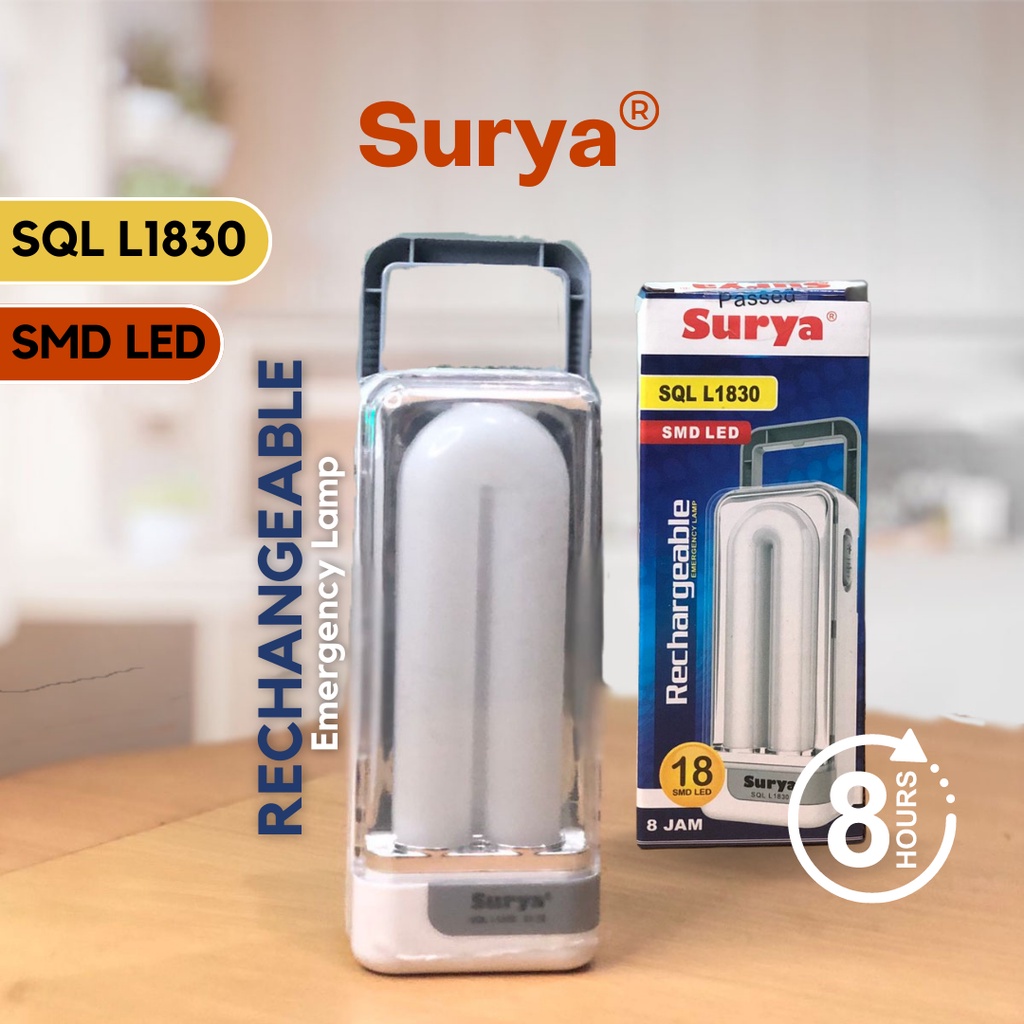 Jual Surya Lampu Emergency SQL L1830 SMD LED Rechargeable tahan hingga ...