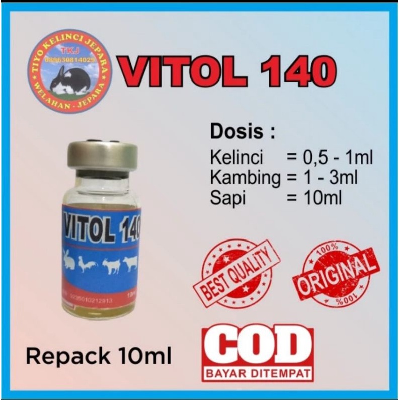 Jual VITOL 140 10 ml untuk meningkatkan kesuburan hewan jantan dan ...