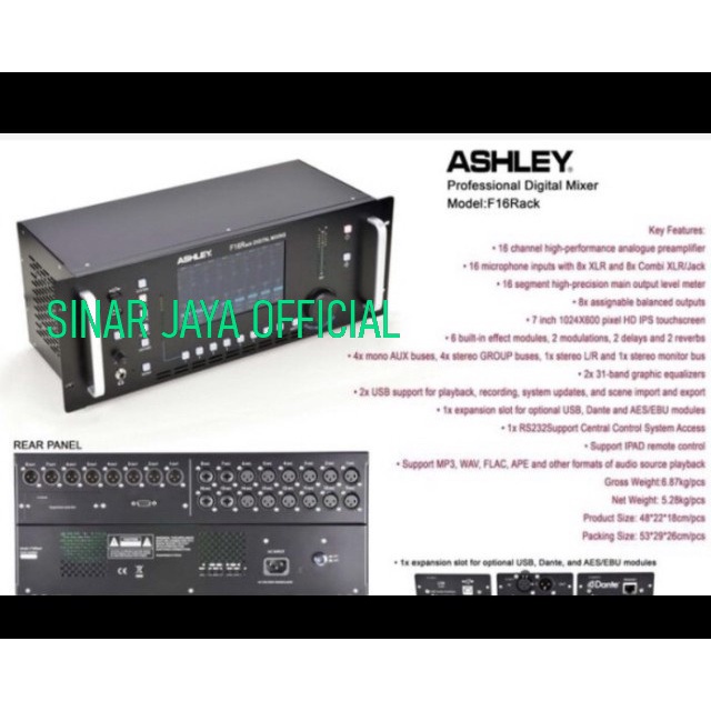 Jual Digital Mixer Ashley F16RACK Original 16 Channel Ashley F16 Rack
