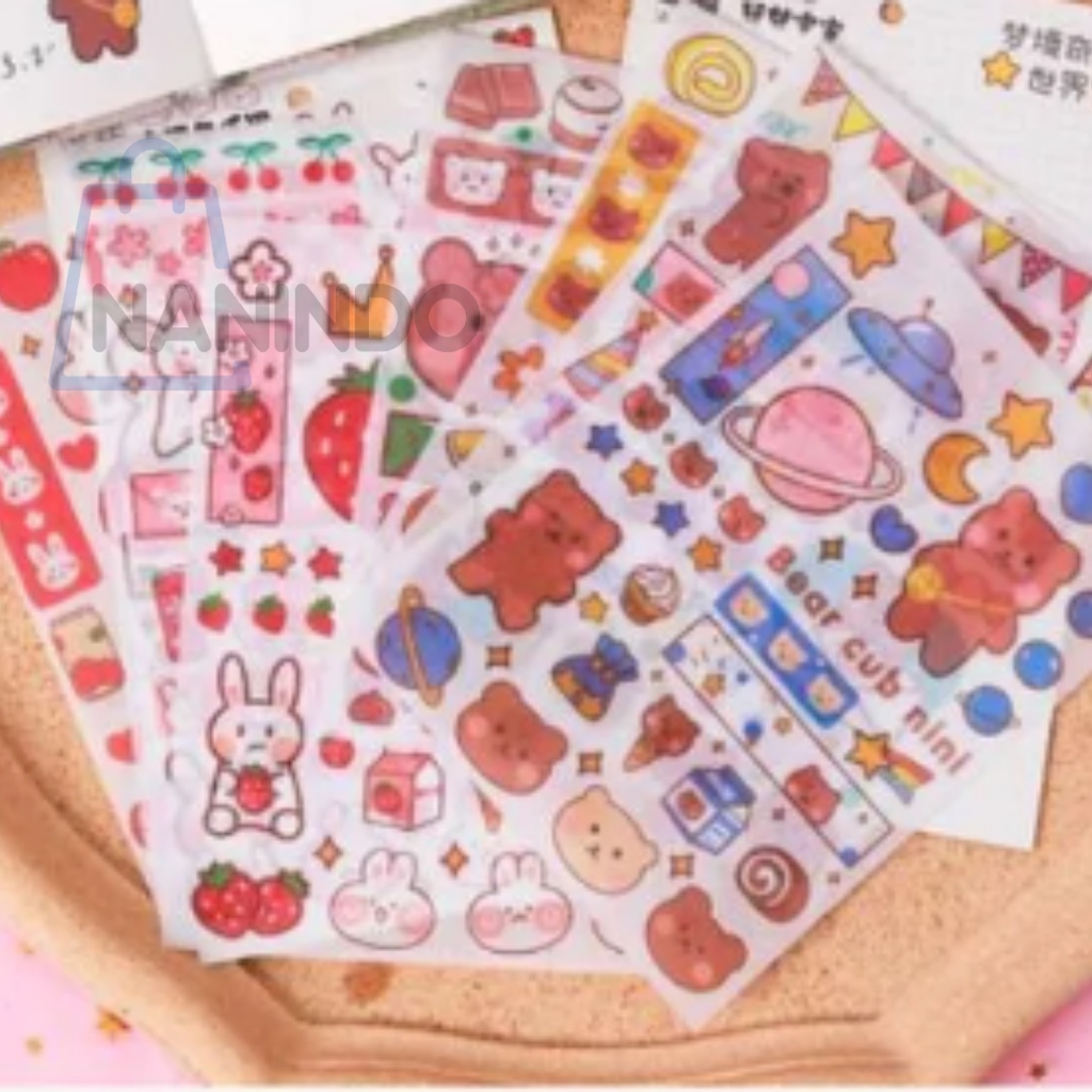 Jual 4 PCS STICKER WASHI PAPER KARAKTER LUCU | Shopee Indonesia