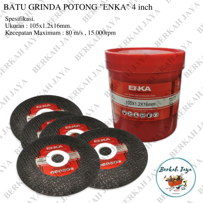 Jual ENKA Mata Gurinda Batu Gerinda Potong 4 INCH (50 PCS) Pemotong ...