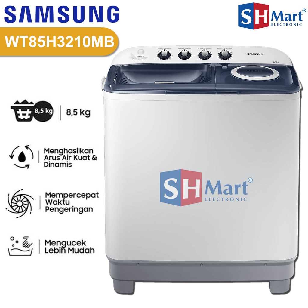 Jual MESIN CUCI 2 TABUNG 8,5 KG SAMSUNG WT85H3210MB WT85H FREE PASANG ...