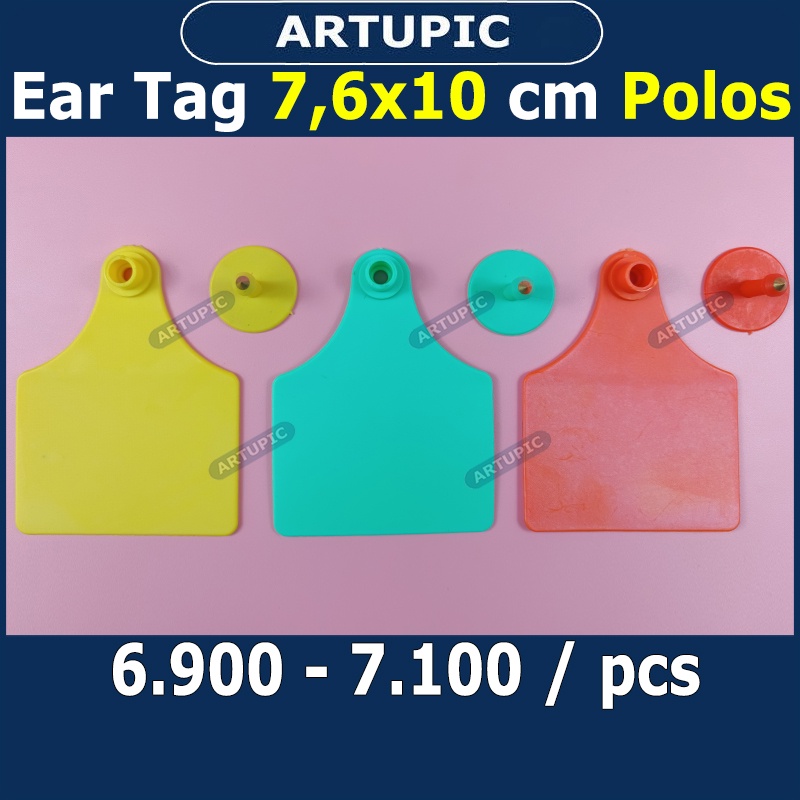 Jual Ear Tag 7.6x10 cm POLOS ECERAN Eartag Necktag bisa Kalung Hewan ...