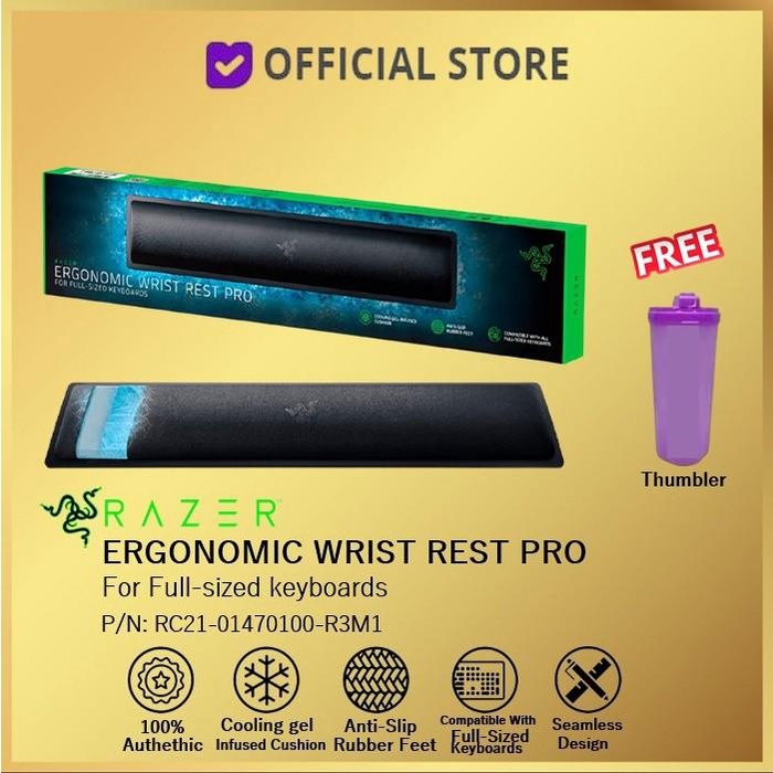 Jual Pad Razer Ergonomic Wrist Rest Pro For FullSized Keyboards Keyboard Shopee Indonesia