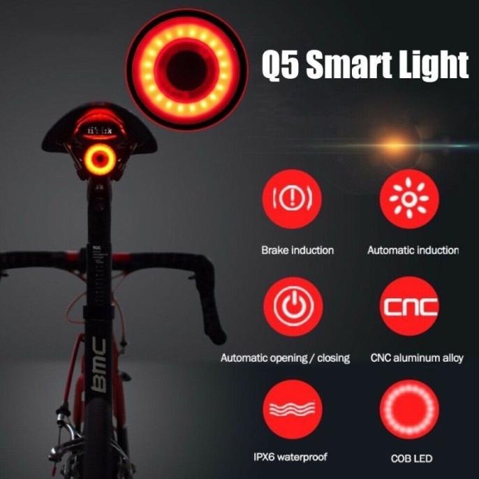 Jual Rockbros Smart Bicycle Brake Light Tail Light Sensor Lampu