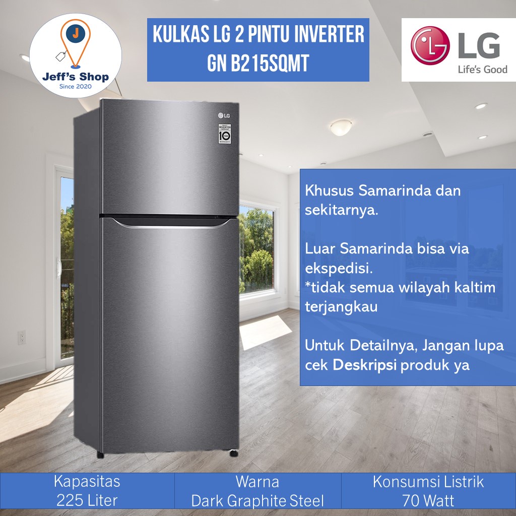 Jual LG Kulkas 2 Pintu [225 Liter] GN-B215SQMT | Shopee Indonesia