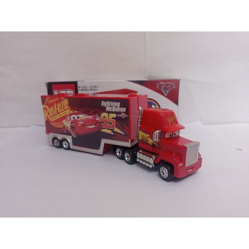 Jual Tomica Cars Disney Pixar Mack truck transporter Rust-eze 95 ...