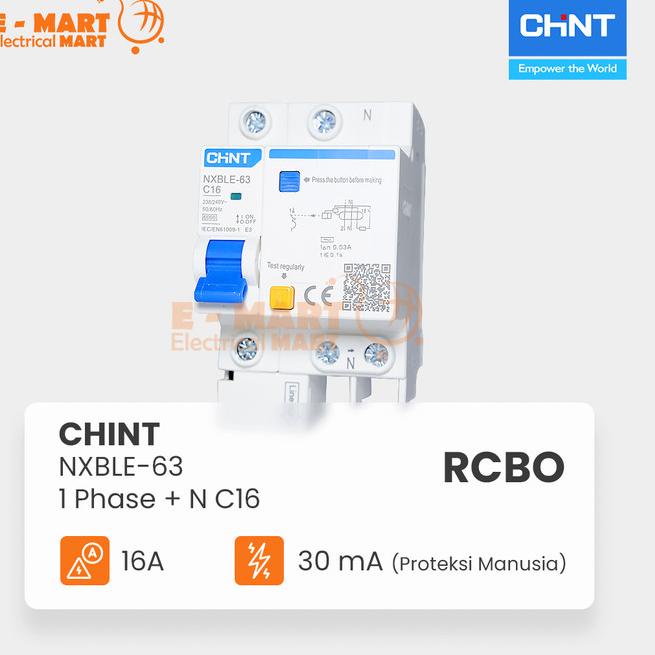 Jual CHINT RCBO RCCB ELCB NXBLE-32 1P 1 Phase 16A 25A 30mA Proteksi ...