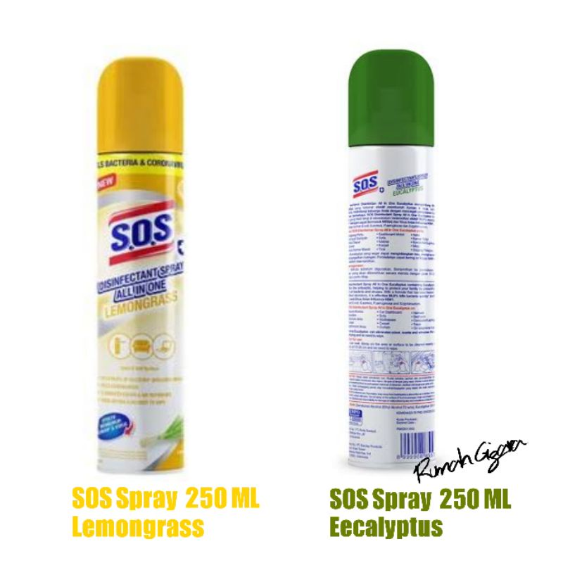 Jual SOS Disinfectant Spray All in One Eucalyptus & Lemongras AEROSOL ...