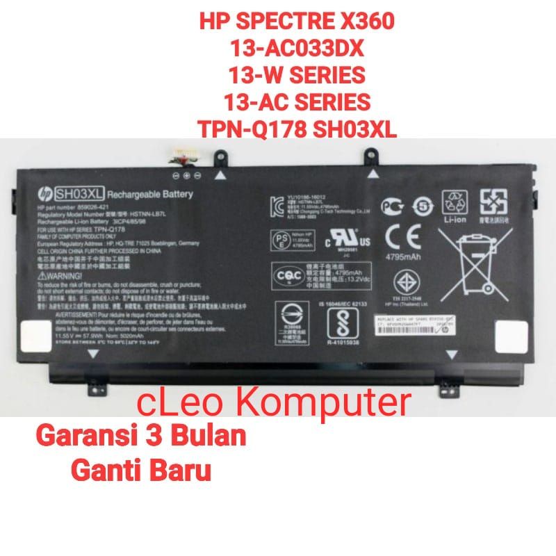 K KYUER SH03XL Laptop Batterij voor HP Spectre X360 13-AC0XX 13-W0XX 13T-AC000 13T-W000 13-AC033DX AC023DX AC052NA AC002NA AC092MS 13-W013DX W023DX W025ND W031NG W010ND SH03057XL TPN-Q178 HSTNN-LB7L