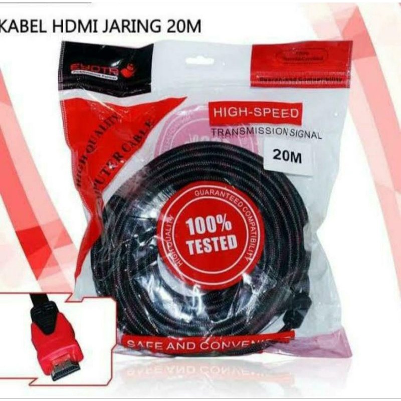 Jual EYOTA KABEL HDMI JARING 20 METER / KABEL HDMI MALE TO HDMI MALE 20 ...