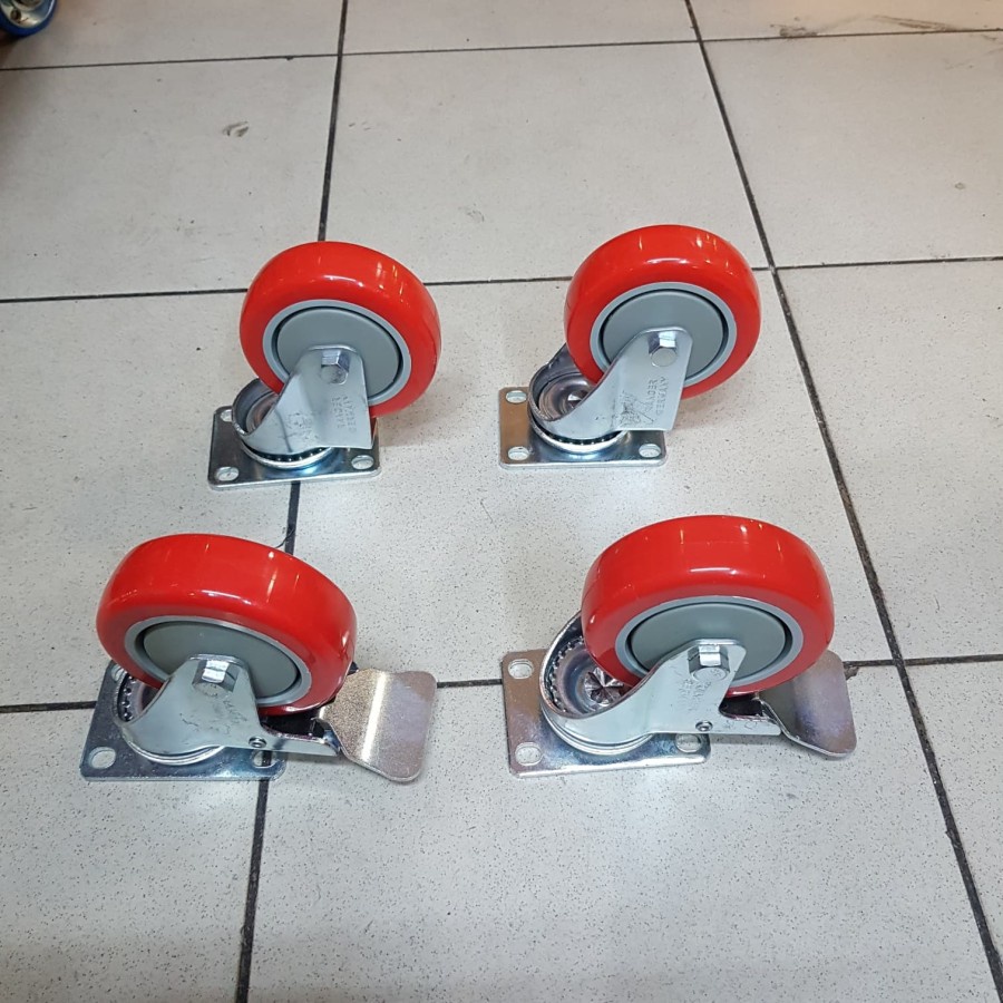 Jual Roda Trolley 4 inch (2muter+rem 2 muter ) Pu Ranger germany ...