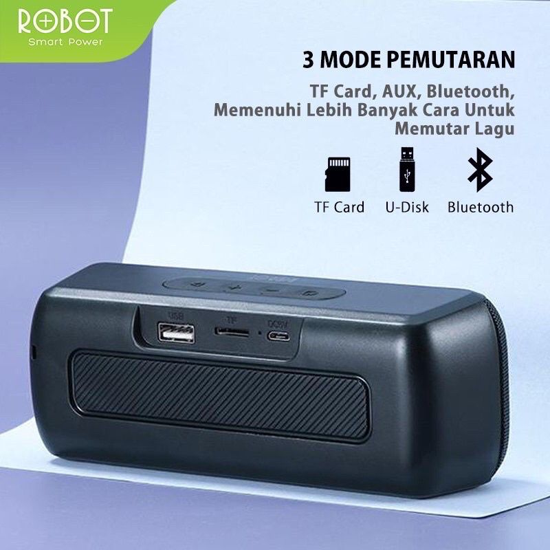 Jual ROBOT RB220 SPEAKER BLUETOOTH 5.0 POWERFULL SOUND PORTABEL TRUE ...