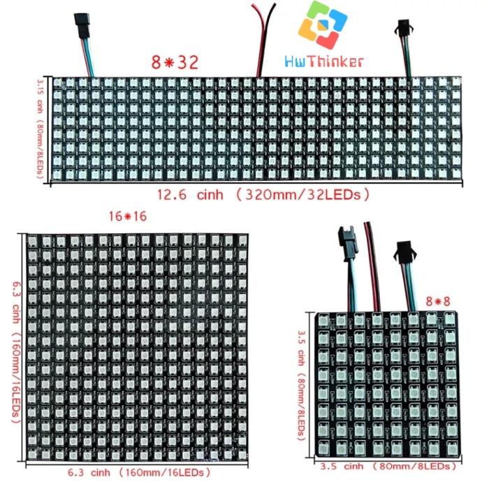 Jual Ws2812b 8x8 8x32 16x16 Matrix 5v Flexible Panel Light Led Rgb