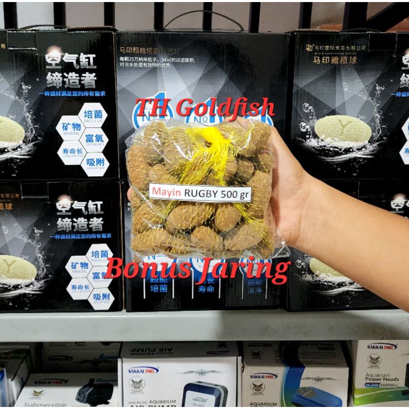 Jual Mayin RUGBY 500 gr Media Filter Biologis Rumah Bakteri Aquarium ...