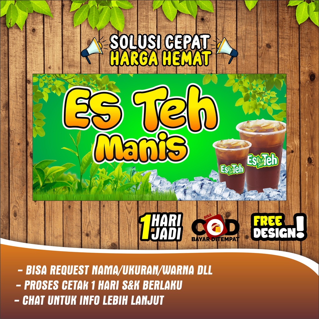 Jual Spanduk Banner Backdrop Es Teh Manis Banner Teh Manis Spanduk Teh Manis Teh Poci Ukuran 2497