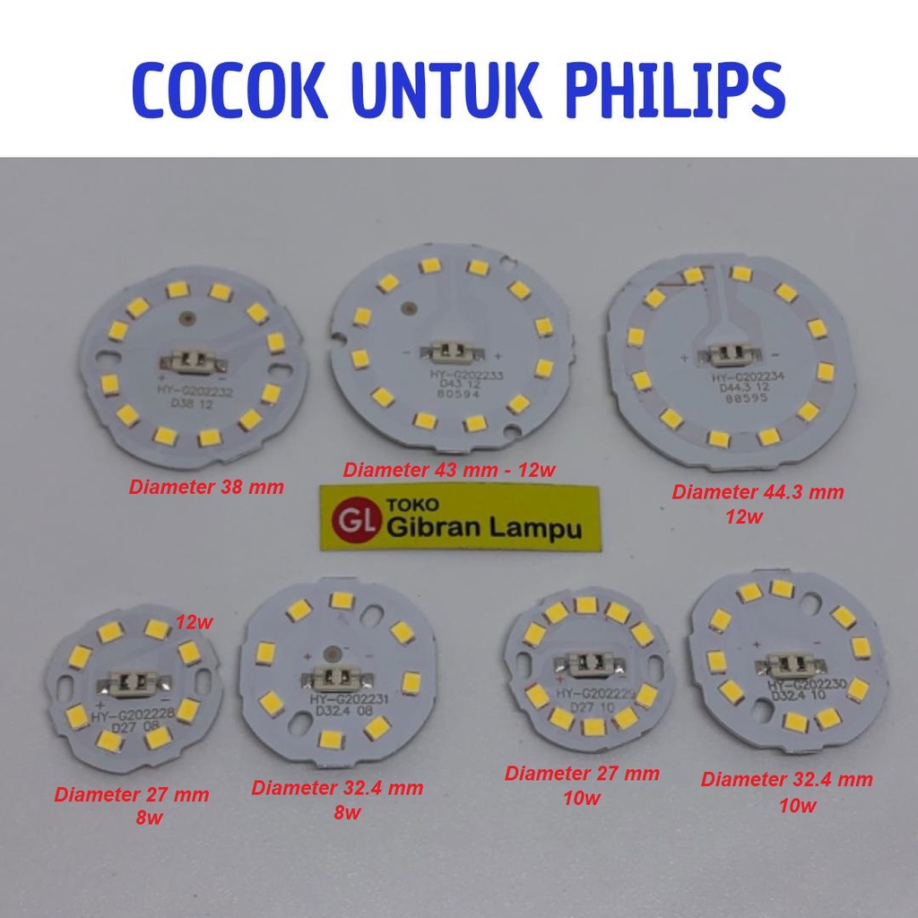 Jual PCB LED DC (PLP) - Mata Lampu LED DC Plus Socket - Repair Kit