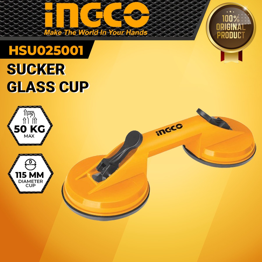 Jual Kop Kaca 2 Kaki INGCO HSU025001 50kg Glass Cup Alat Pengangkat
