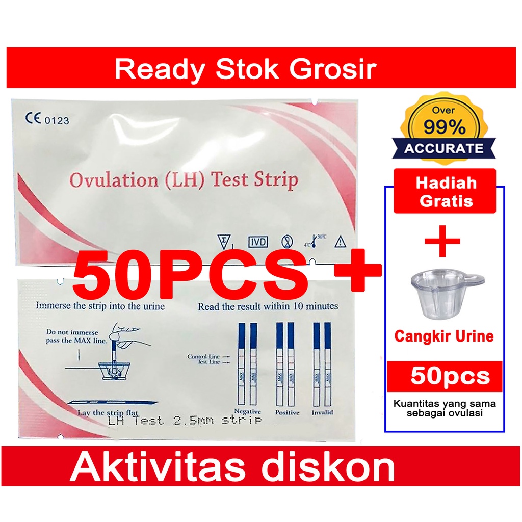 Jual 50pcs LH Ovulation Test / Tes Kesuburan / Tes Ovulasi / Ovulation ...