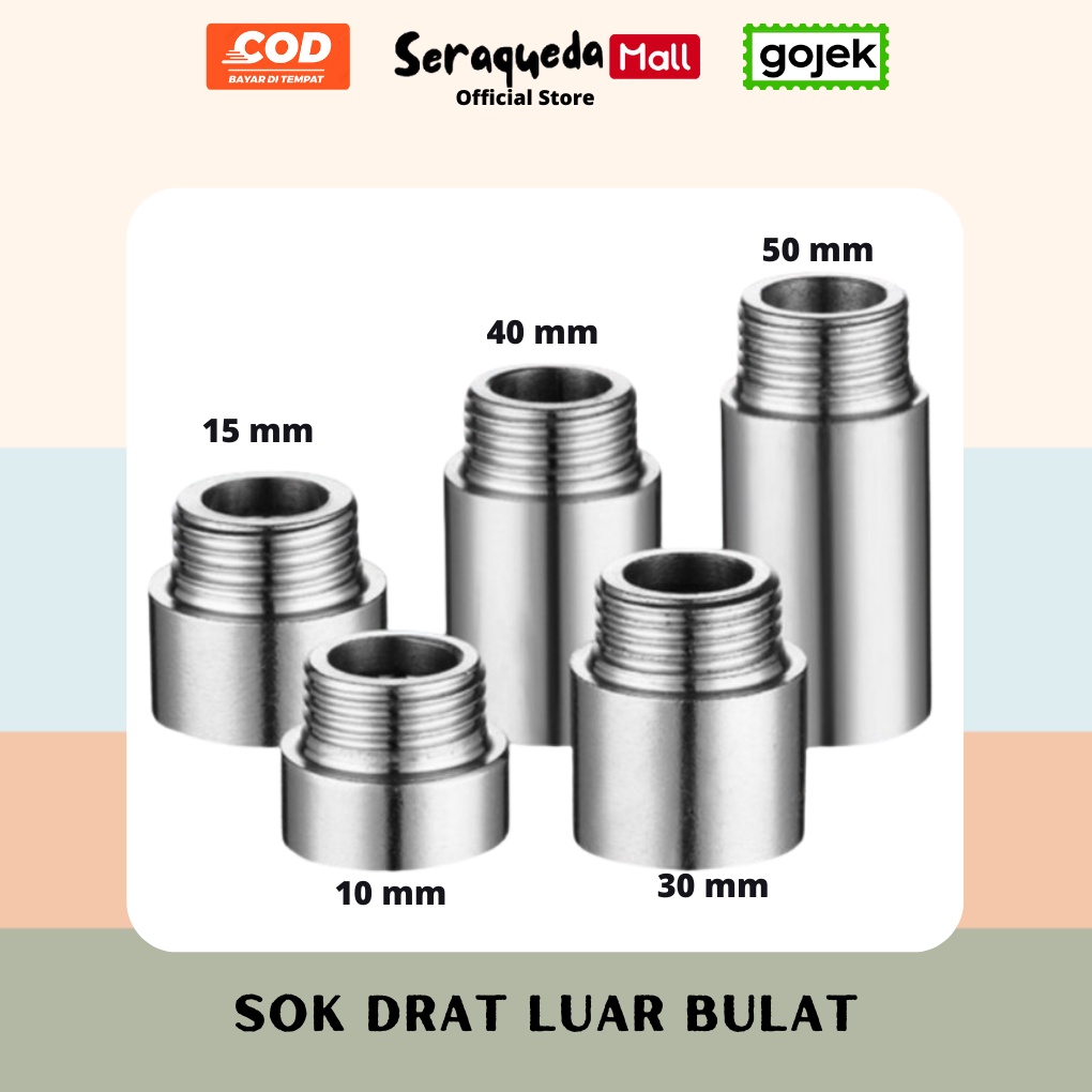 Jual Seraqueda SOK SOCKET SAMBUNG KERAN STAINLESS STEEL 3CM DRAT 1 2 INCH 3 Shopee Indonesia