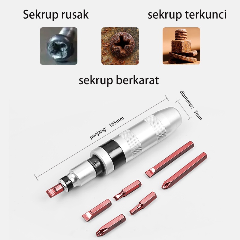 Jual ISKU Obeng Ketok Set 13 Pcs Impact Driver Buka Baut Macet Blok ...