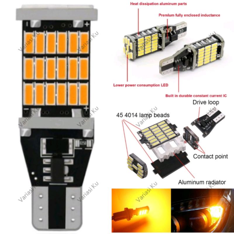 Jual LAMPU SEIN DAJJAL MOTOR SUPER TERANG T10 T15 MATA LED 45 SENJA ...