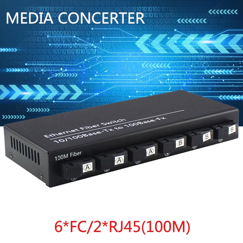 Jual Media Converter 6 Port FO 2 Port LAN - Fiber Switch Optic 6 SC 2 ...