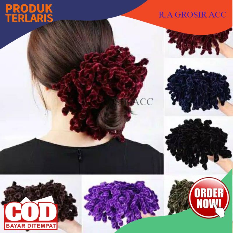 Jual CEMOL Ubur-Ubur Uk JUMBO 100 / Ikat Rambut Cendol / Cepolan Hijab ...