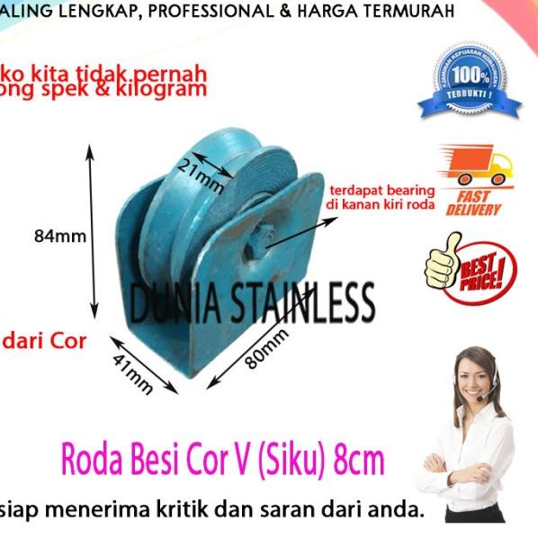 Jual Roda besi biasa(cor) 8cm siku|tangga|alat alat teknik|pintu|pagar ...