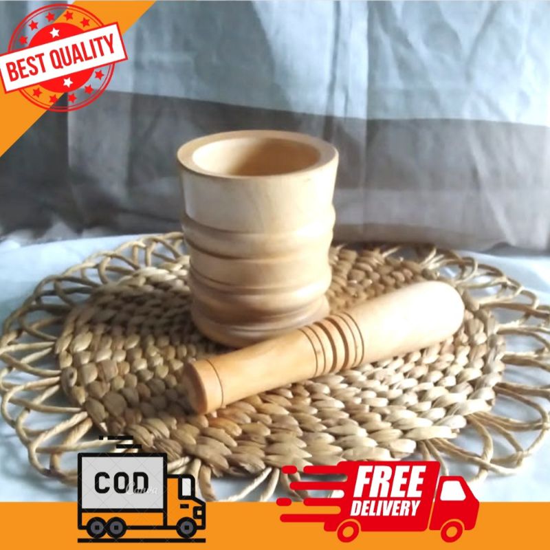 Jual Lumpang Kayu Alu Kecil Penumbuk Penghalus Bumbu Tradisional Shopee Indonesia