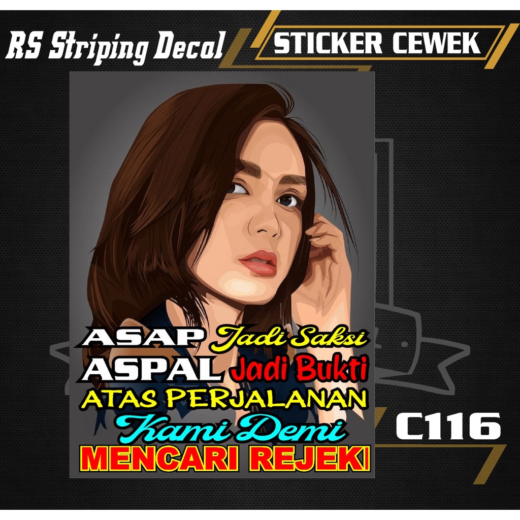 Jual Stiker KATA KATA ASAP JADI SAKSI decal cewek vektor mobil TRUCK ...