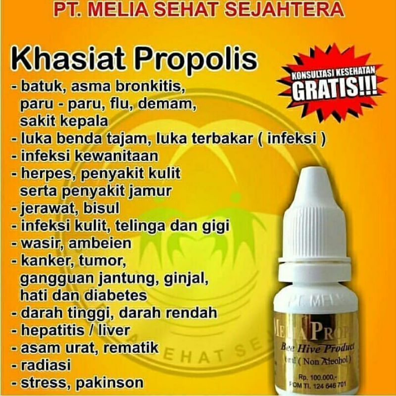 Jual Propolis Melia 6ml Original Melia Sehat Sejahtera Shopee Indonesia